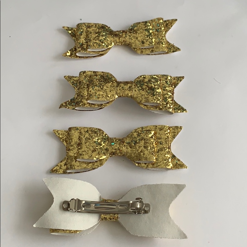 4- large gold glitter bow